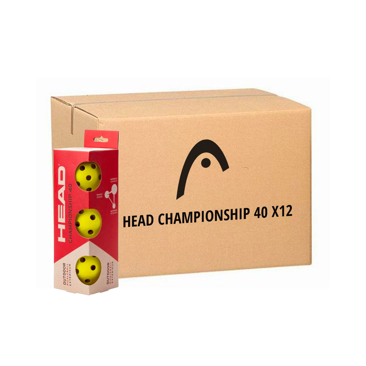 12 boites de 3 Balles Pickleball Head Championship 40