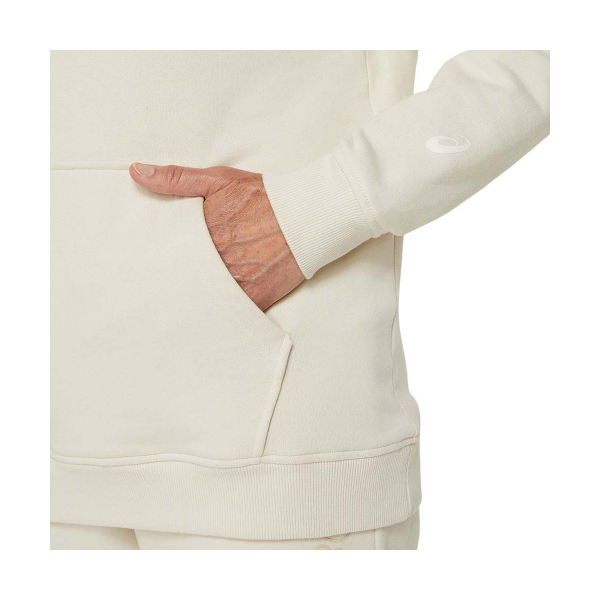 Sweat à capuche Asics Logo Femme Blanc cassé