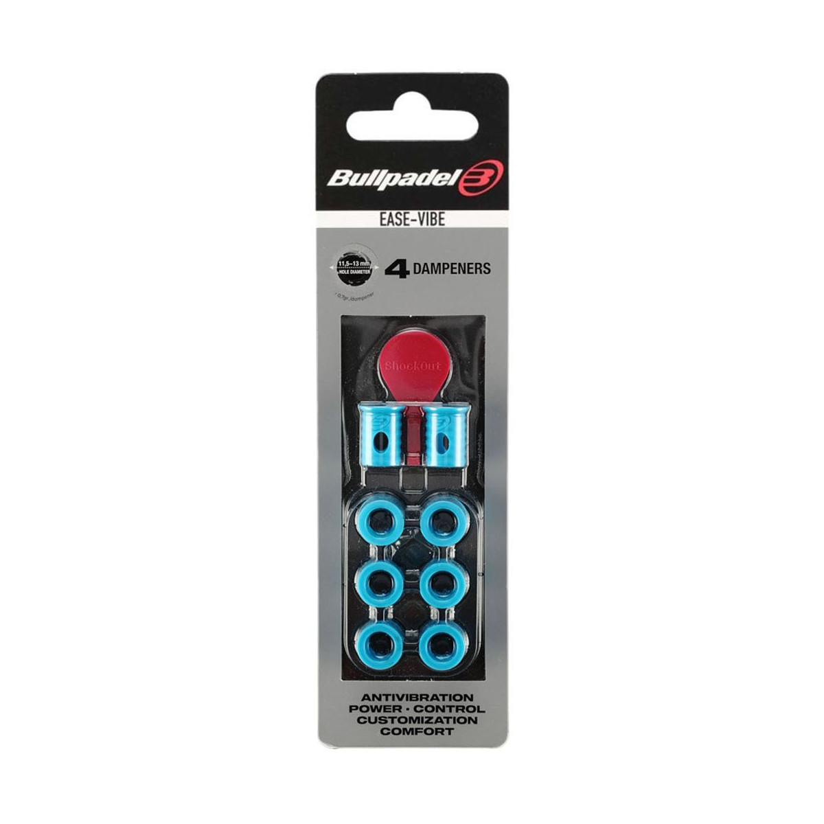 Antivibrateurs Bullpadel Ease Vibe x4 Bleu