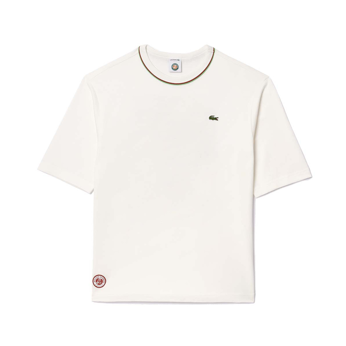 T-Shirt Lacoste Coton Roland Garros Blanc