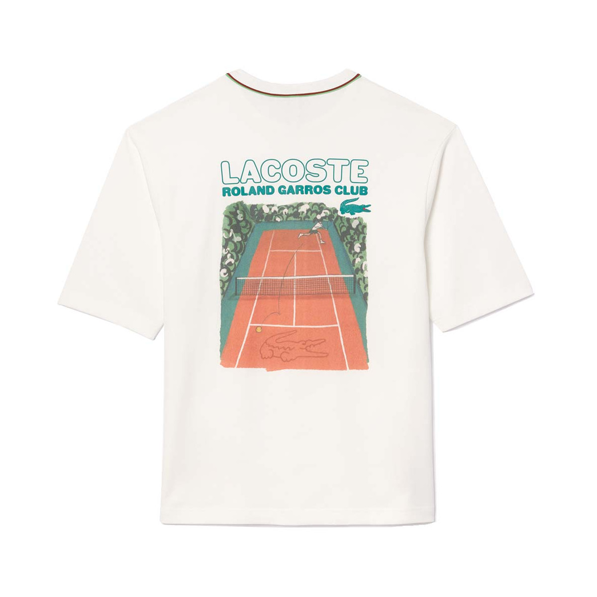 T-Shirt Lacoste Coton Roland Garros Blanc