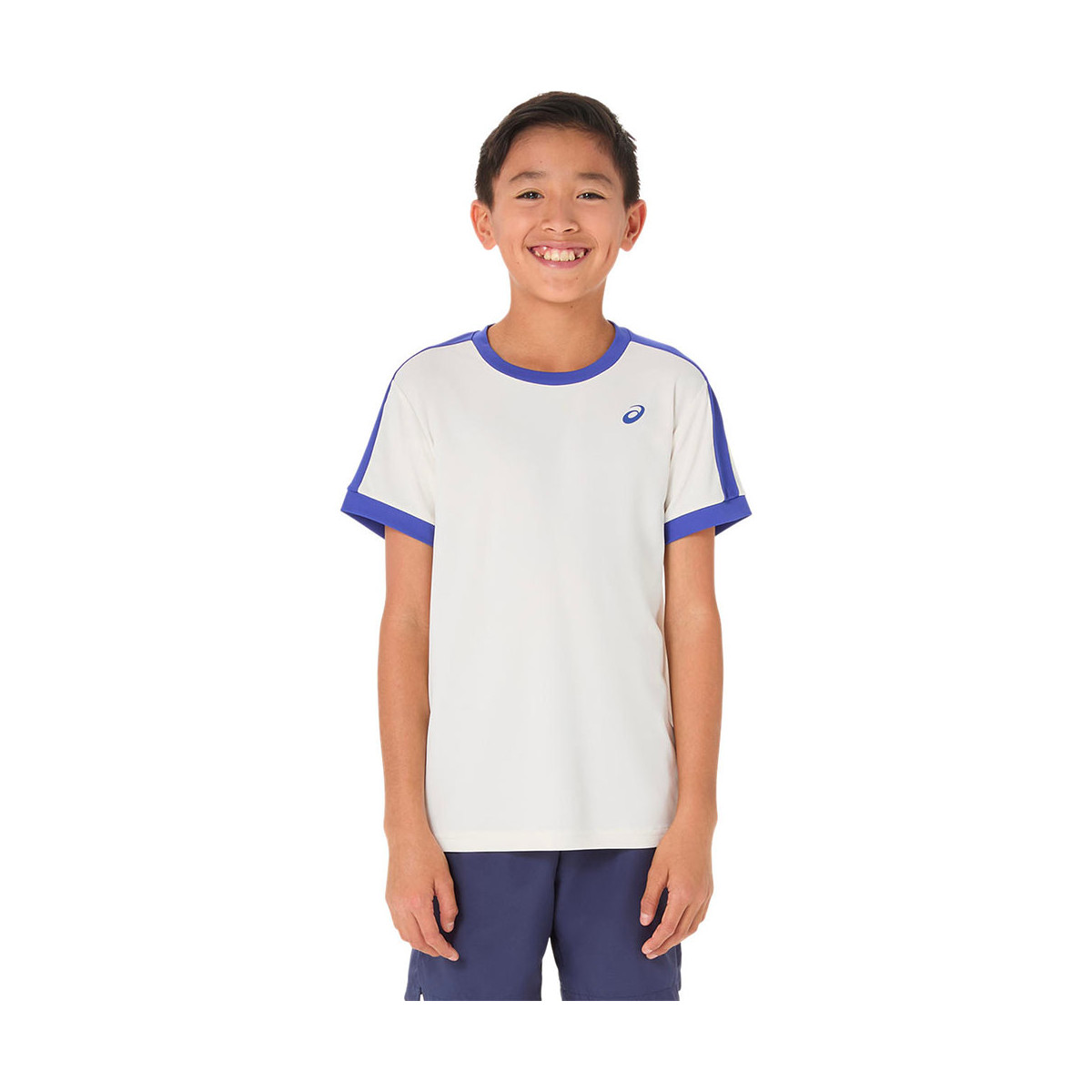 T-Shirt Asics Garçon Crème / Bleu 