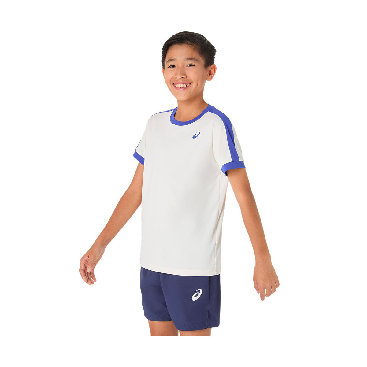 T-Shirt Asics Garçon Crème / Bleu 