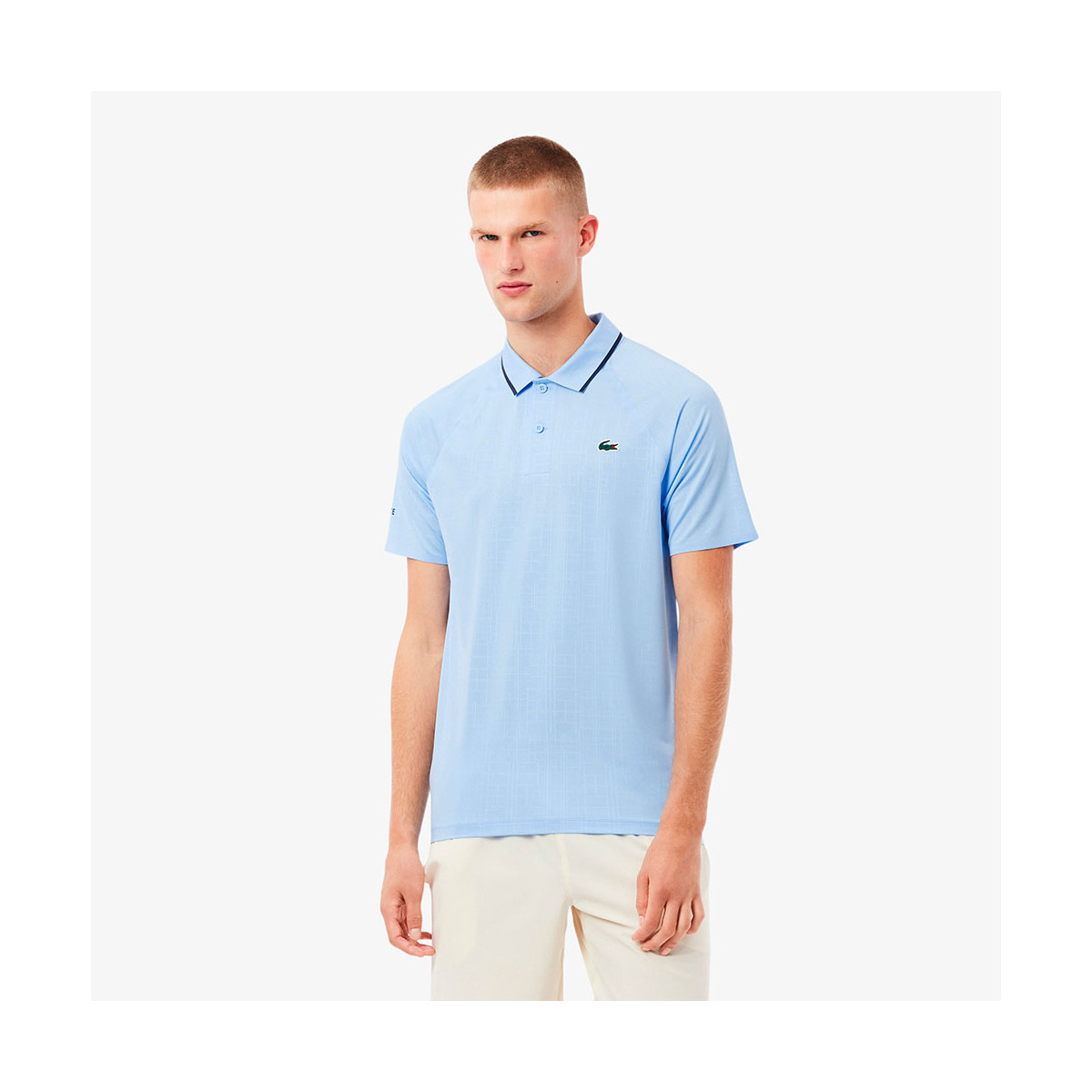 Polo Lacoste Tennis Novak Djokovic On Court Bleu Pastel