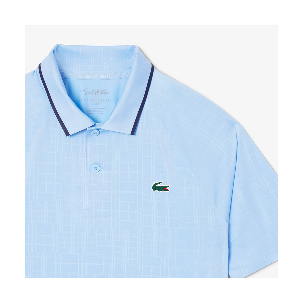 Polo Lacoste Tennis Novak Djokovic On Court Bleu Pastel