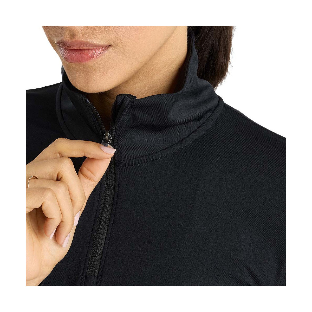 T-shirt à manches longues New Balance Quarter Zip Femme Noir