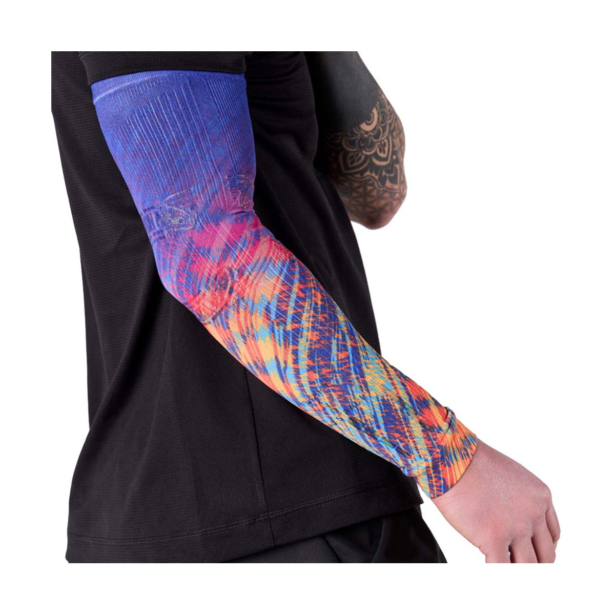Manchon de compression Floky NO-STRAIN Rio Bleu / Orange