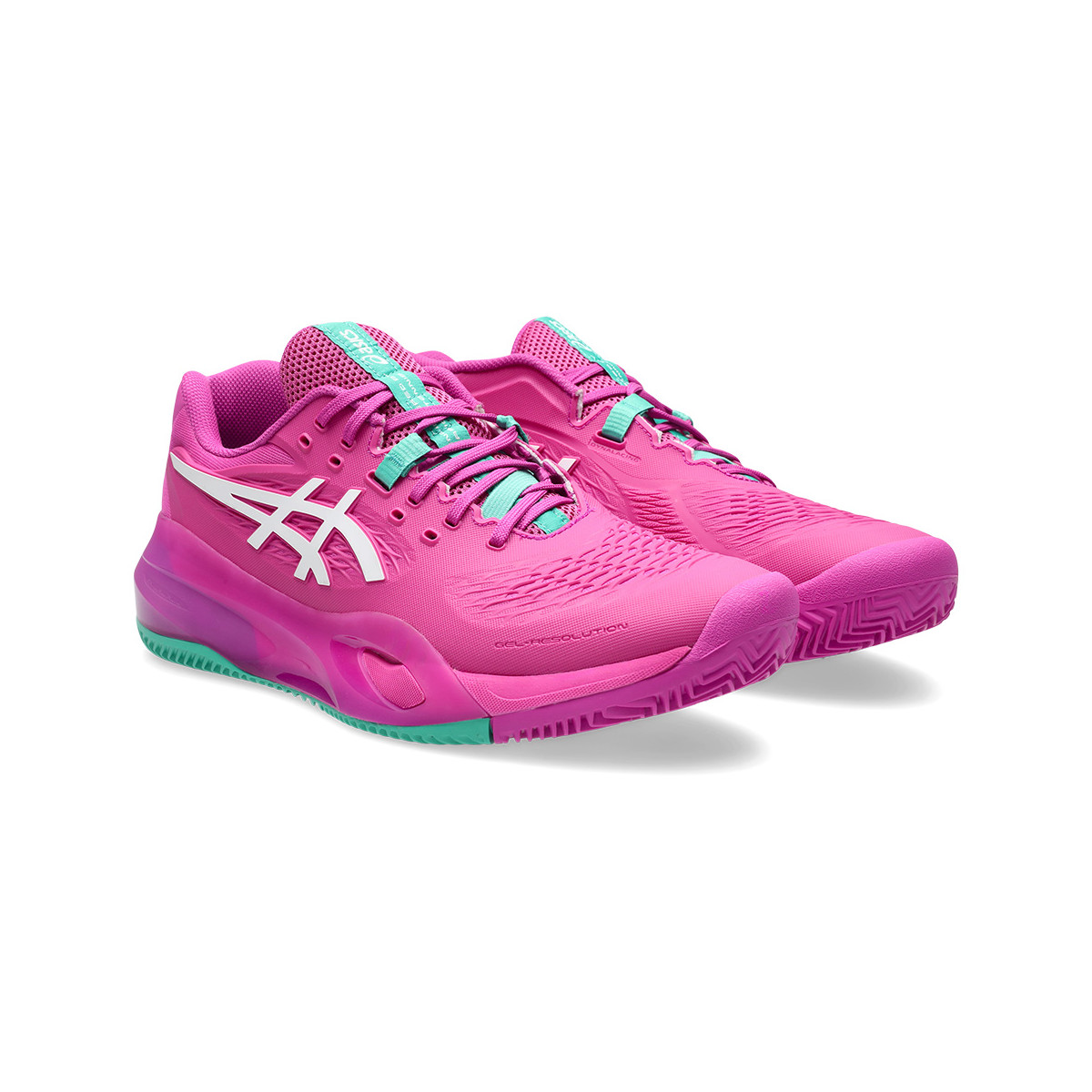 Chaussures Asics Gel Resolution X terre battue Rose / Vert