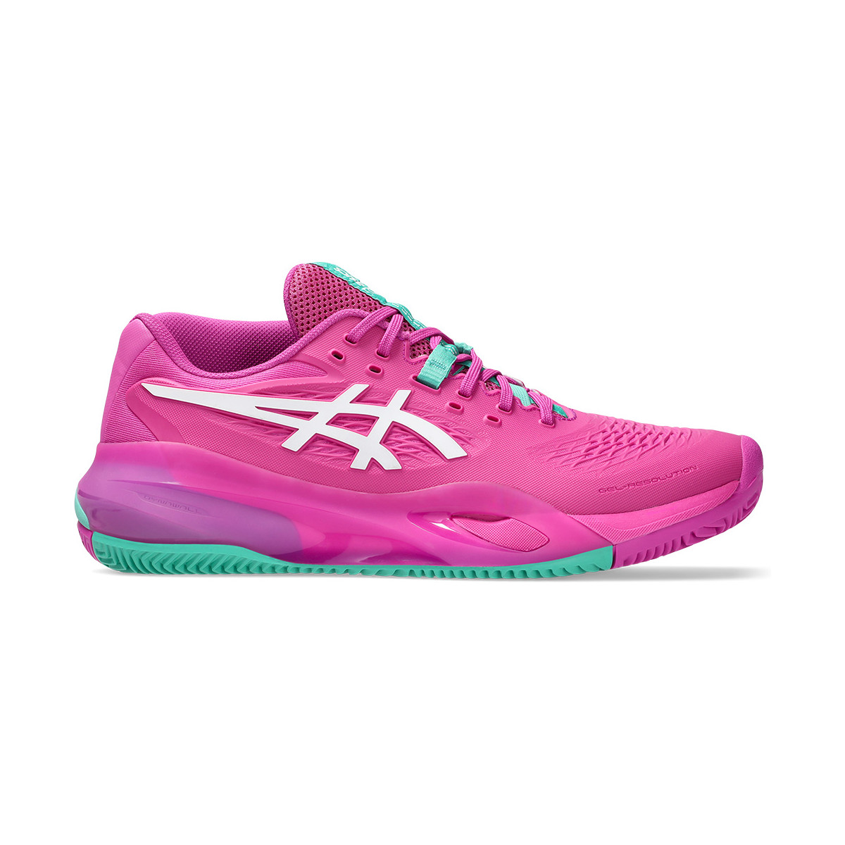 Chaussures Asics Gel Resolution X terre battue Rose / Vert