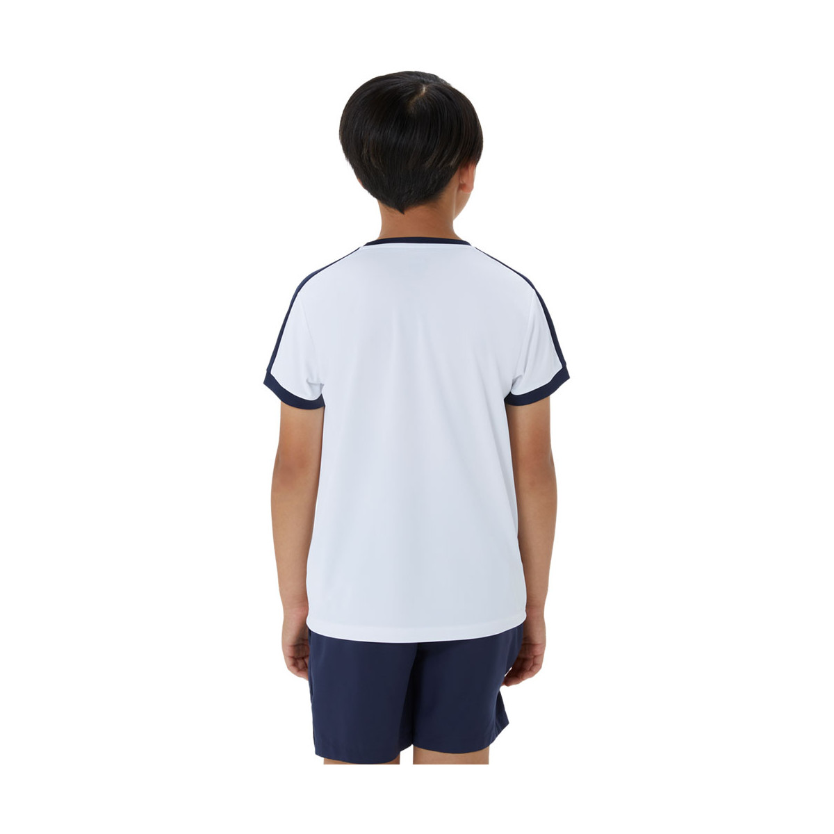 T-Shirt Asics Garçon Blanc / Bleu marine
