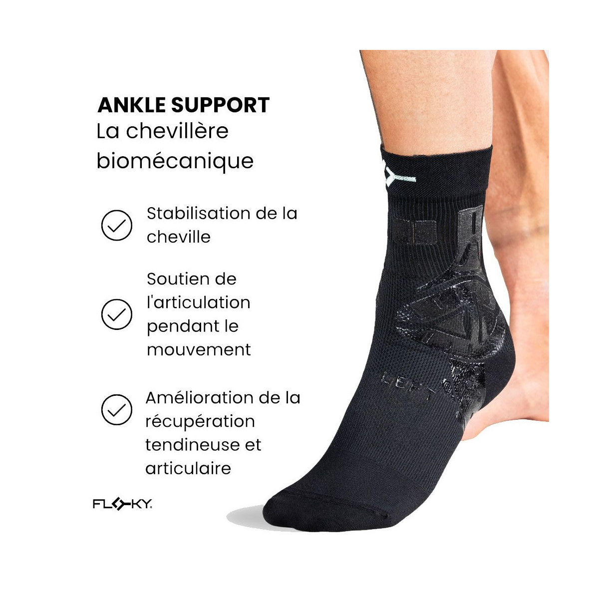 Chevillère Floky Ankle Support Droit Noir