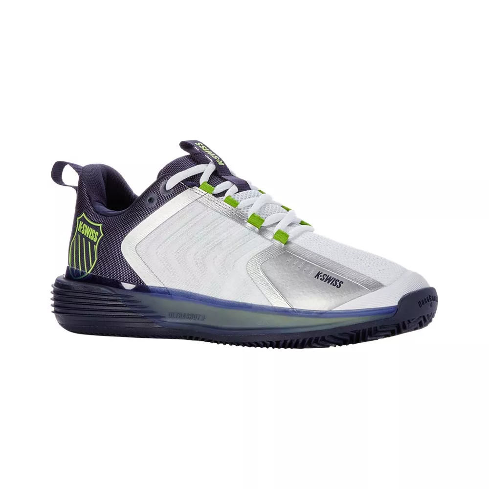 Chaussures K-Swiss Ultrashot 3 HB Terre battue Blanc / Bleu Gris