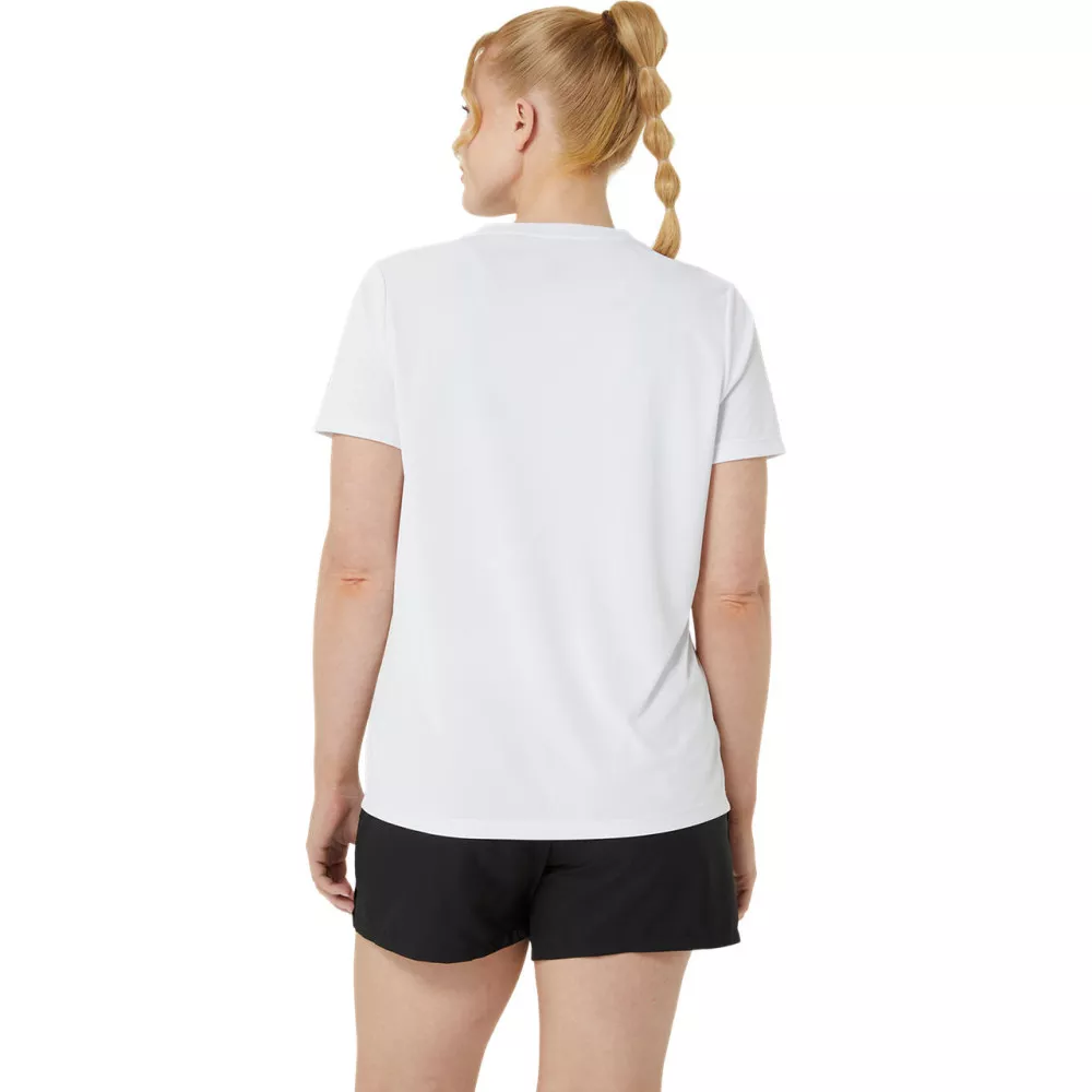 T-Shirt Asics Court Graphic Femme Blanc / Orange