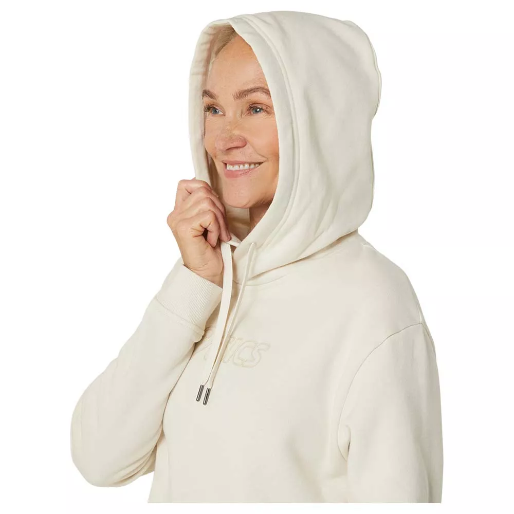 Sweat à capuche Asics Logo Femme Blanc cassé