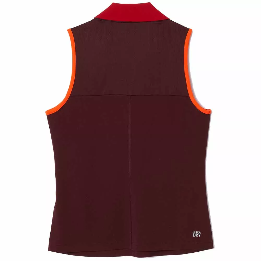 Polo Lacoste Femme Sans Manche Bordeaux