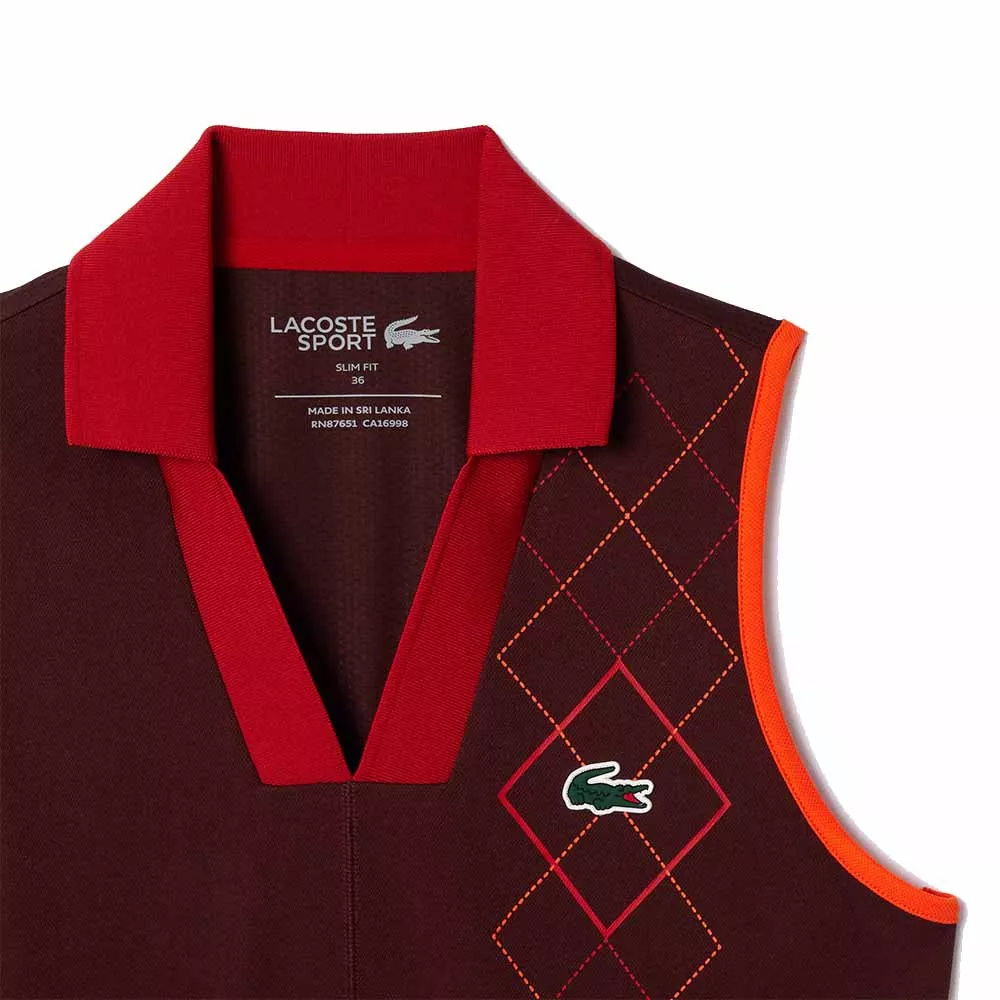 Polo Lacoste Femme Sans Manche Bordeaux