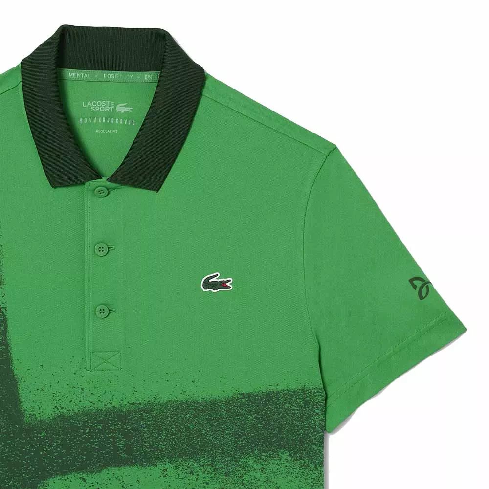 Polo Lacoste Tennis Novak Djokovic Vert / Marine Version Fan