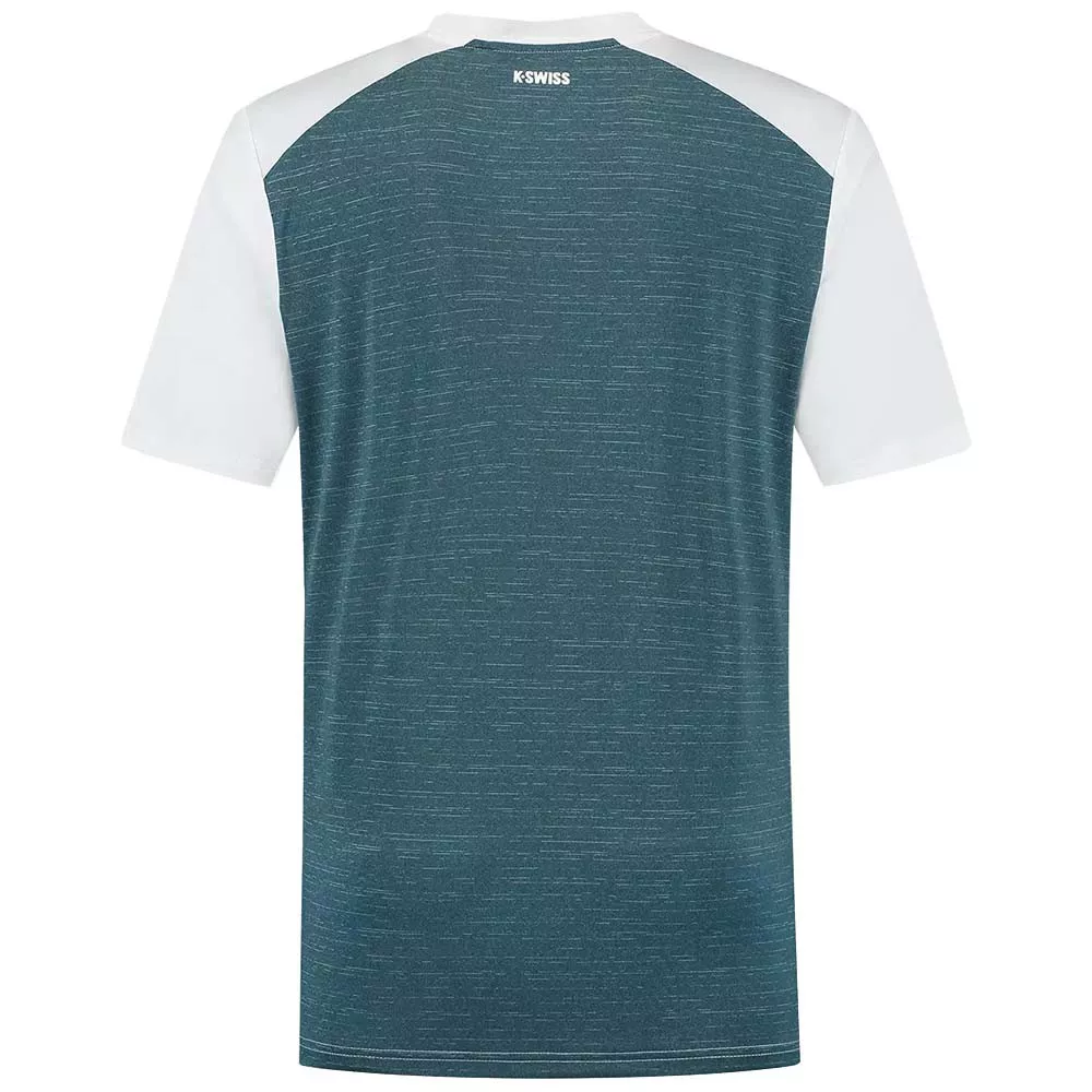 T-Shirt K-Swiss Hypercourt Mix Melange Crew Blanc / Bleu pétrole