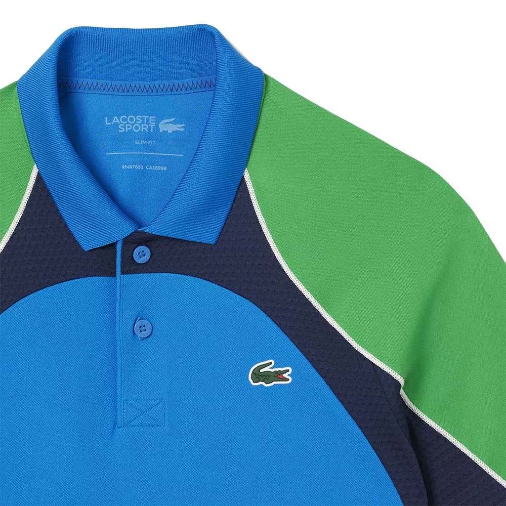 Polo Lacoste Tennis Color-Block Ultra Dry Bleu azur / Vert