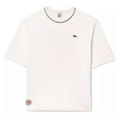 T-Shirt Lacoste Coton Roland Garros Blanc