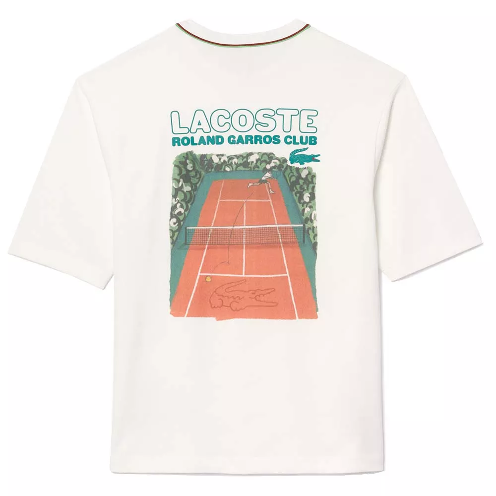 T-Shirt Lacoste Coton Roland Garros Blanc