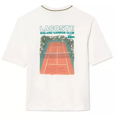 T-Shirt Lacoste Coton Roland Garros Blanc