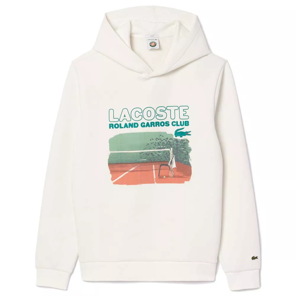 Sweat à capuche Lacoste Roland Garros Club Blanc