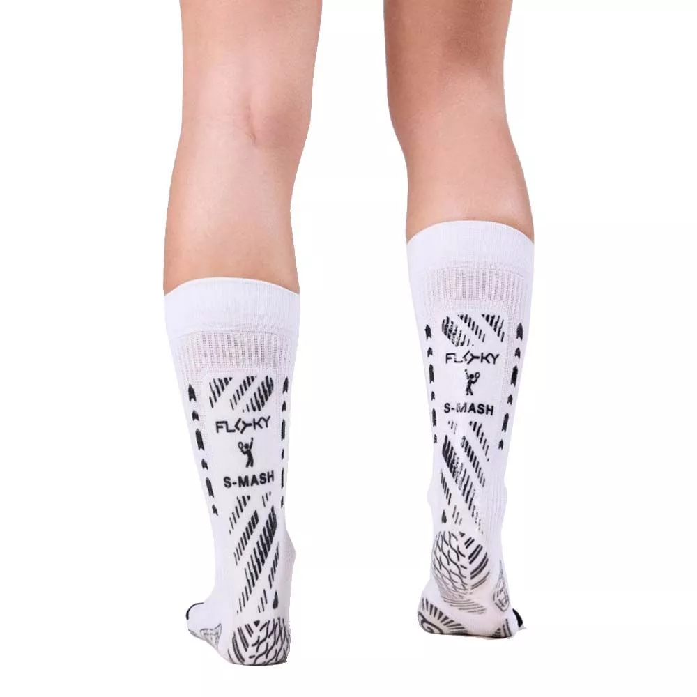 Chaussettes De Sport Floky S-mash Biomécaniques - Taille M/L - Blanc/Bleu - Soutien Cheville Et Tendon D'Achille - 6