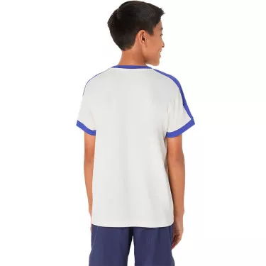 T-Shirt Asics Garçon Crème / Bleu 