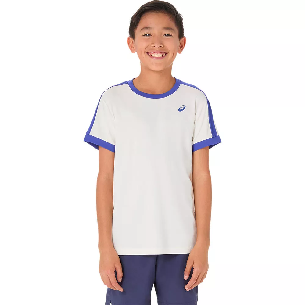 T-Shirt Asics Garçon Crème / Bleu 