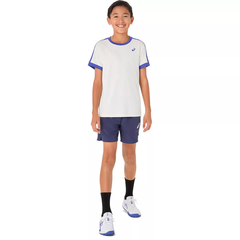 T-Shirt Asics Garçon Crème / Bleu 