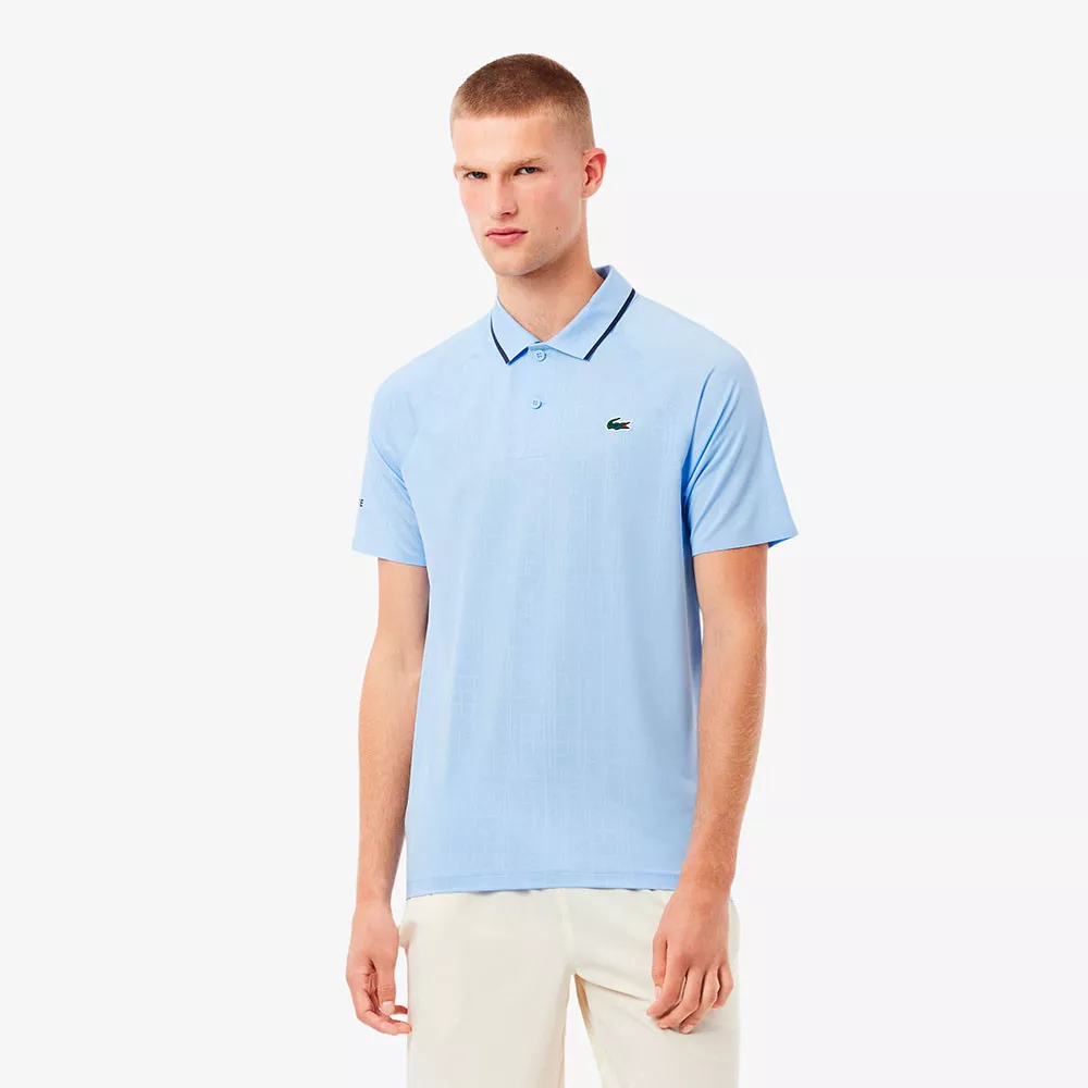Polo Lacoste Tennis Novak Djokovic On Court Bleu Pastel