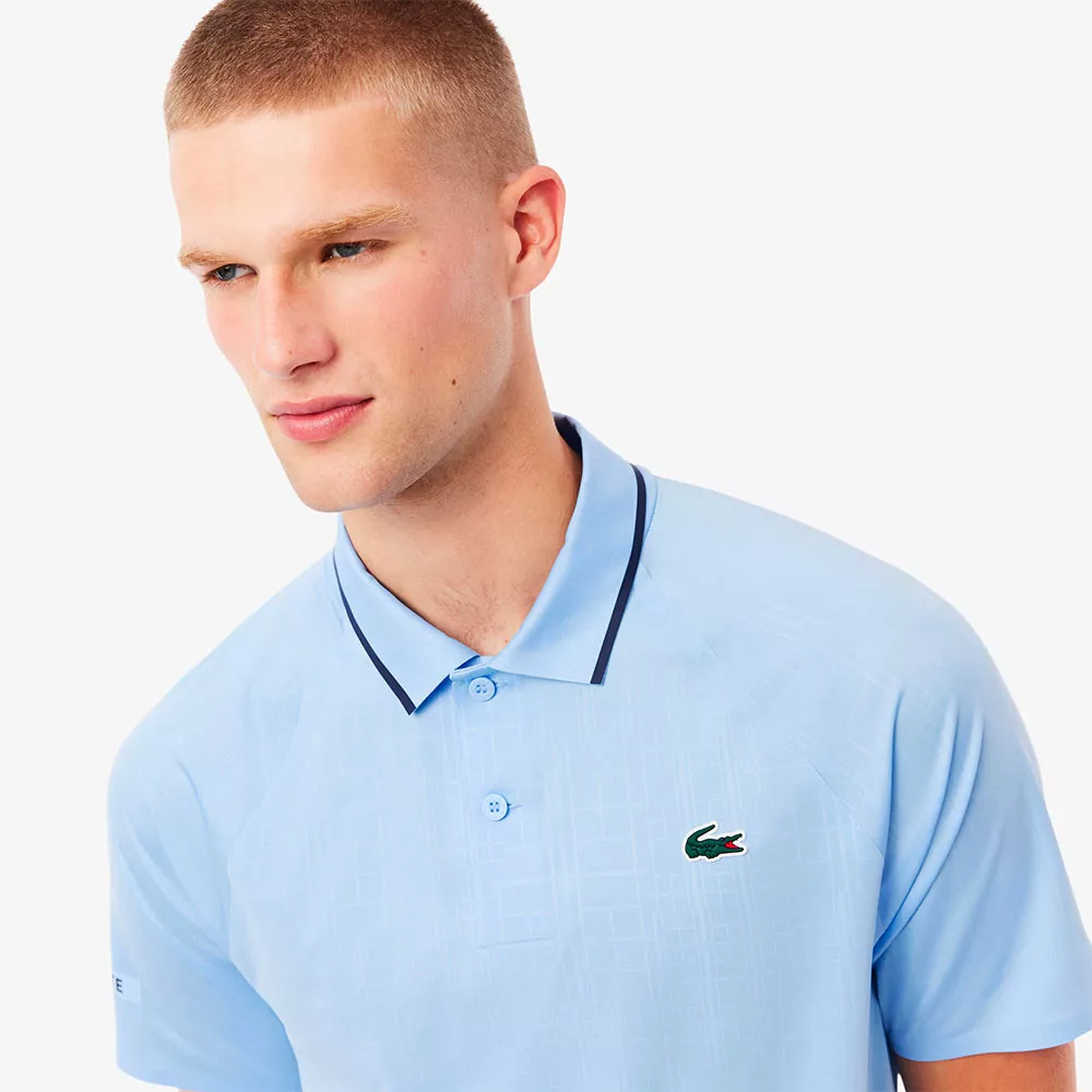 Polo Lacoste Tennis Novak Djokovic On Court Bleu Pastel