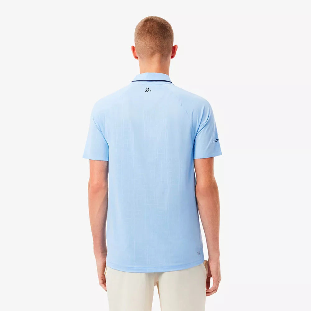Polo Lacoste Tennis Novak Djokovic On Court Bleu Pastel