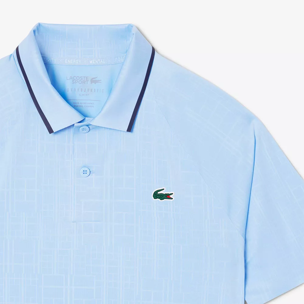 Polo Lacoste Tennis Novak Djokovic On Court Bleu Pastel