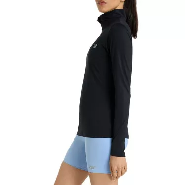 T-shirt à manches longues New Balance Quarter Zip Femme Noir