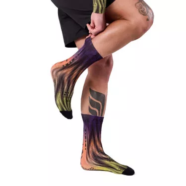 Chaussettes de compression Floky S-MASH 3D FANTASY Delhi Violet / Jaune