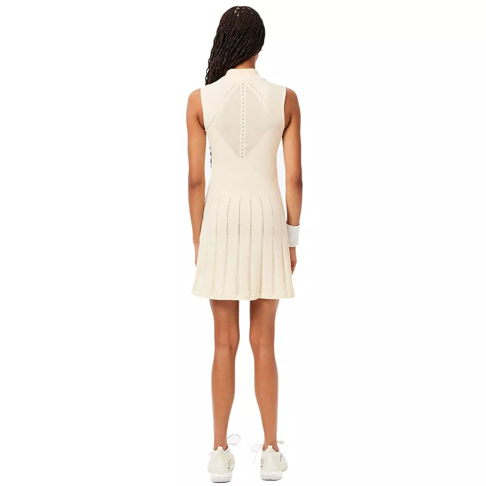 Robe Lacoste Tennis Strech Femme Beige