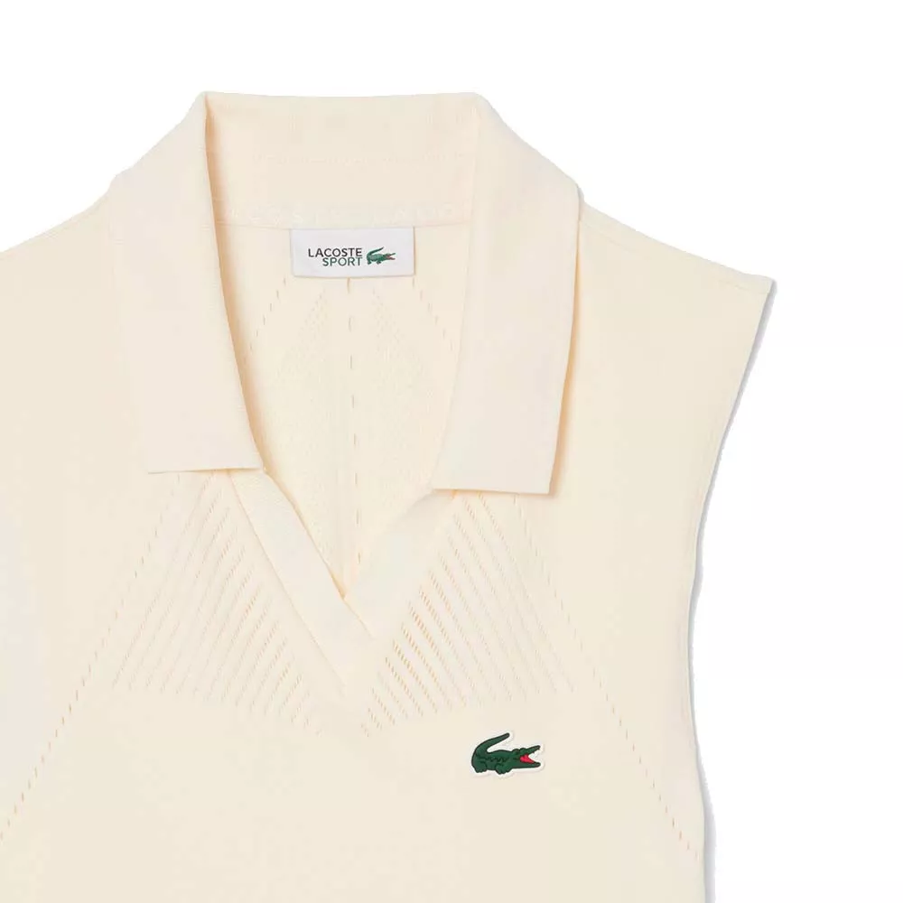 Robe Lacoste Tennis Strech Femme Beige