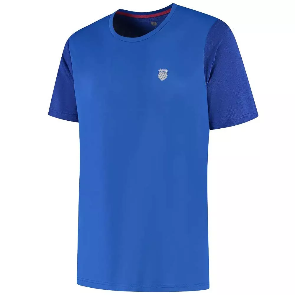 T-Shirt K-Swiss Hypercourt Tee Jacquard Bleu