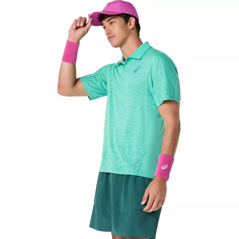 Polo Asics Match Jacquard SS Vert