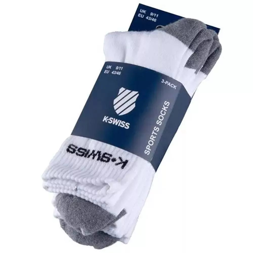 Chaussettes K-Swiss Sport Crew Socks 3-Pack Blanc / Noir