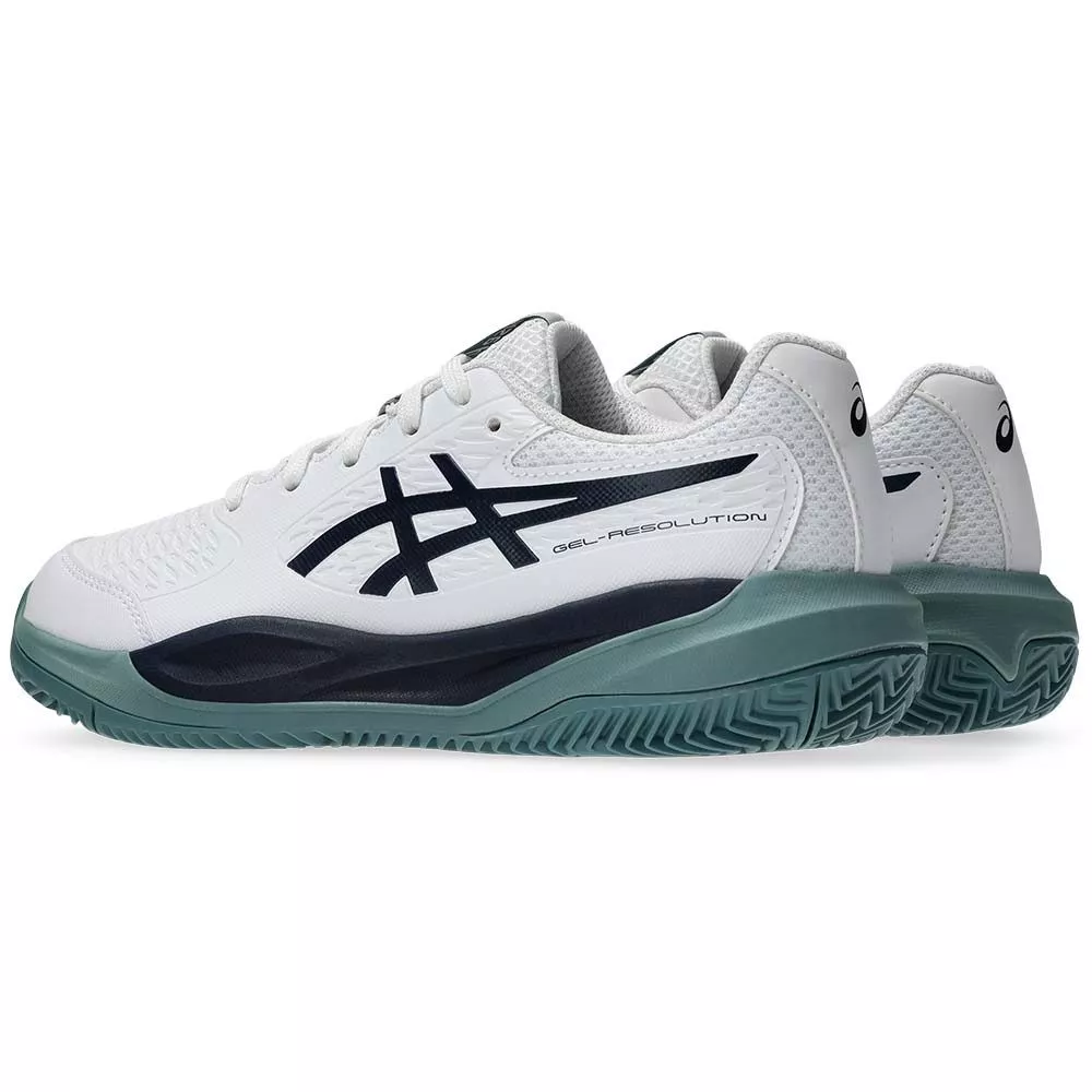 Chaussures Asics Gel Resolution X GS Clay Junior Blanc / Bleu nuit