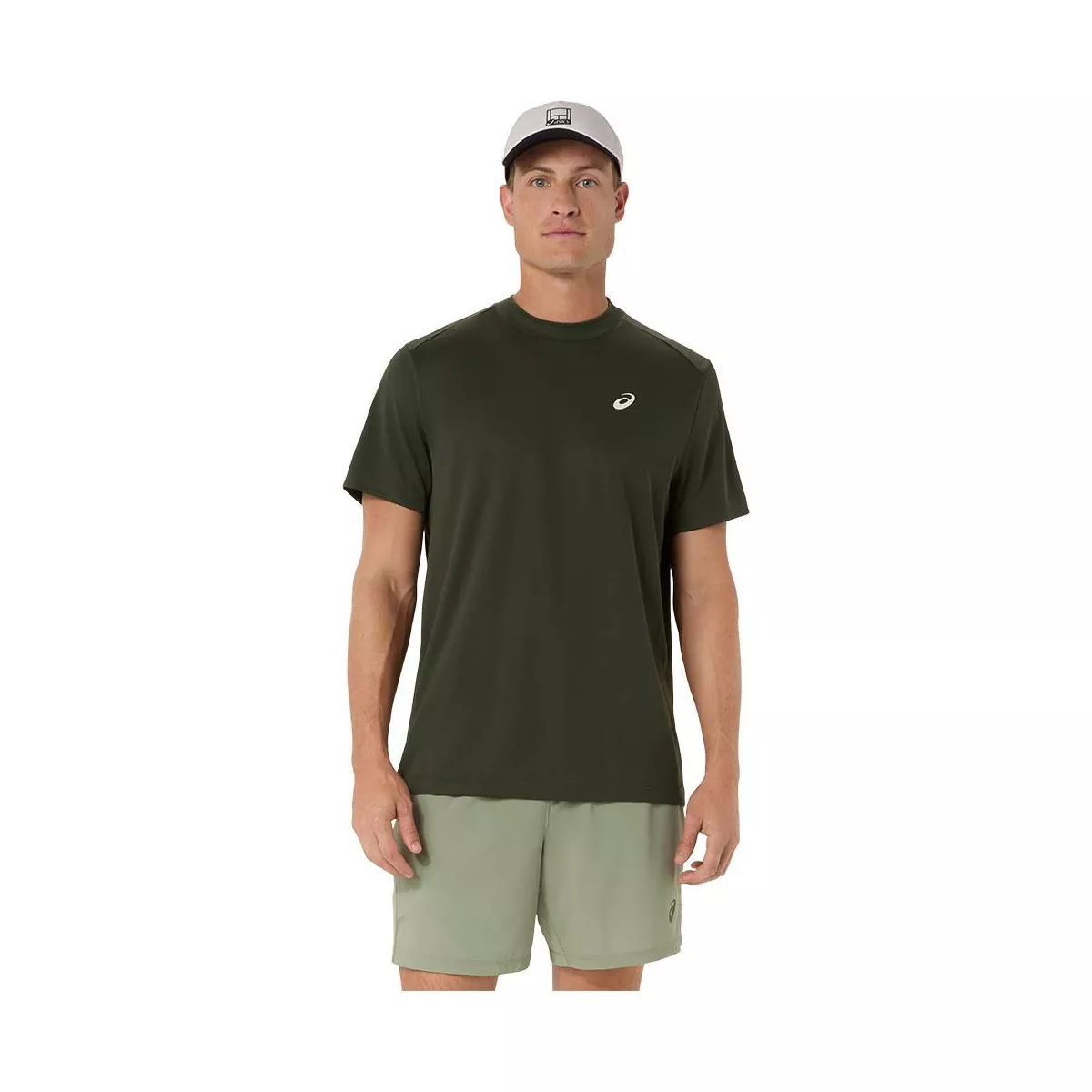 T-Shirt Asics Court SS Vert khaki