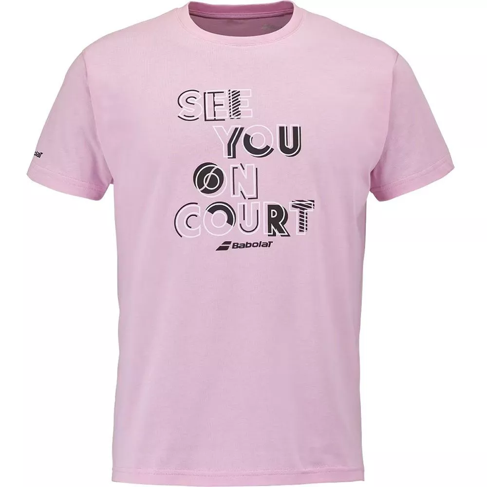 T-Shirt Babolat Exercise Message Rose