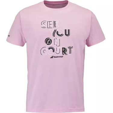 T-Shirt Babolat Exercise Message Rose