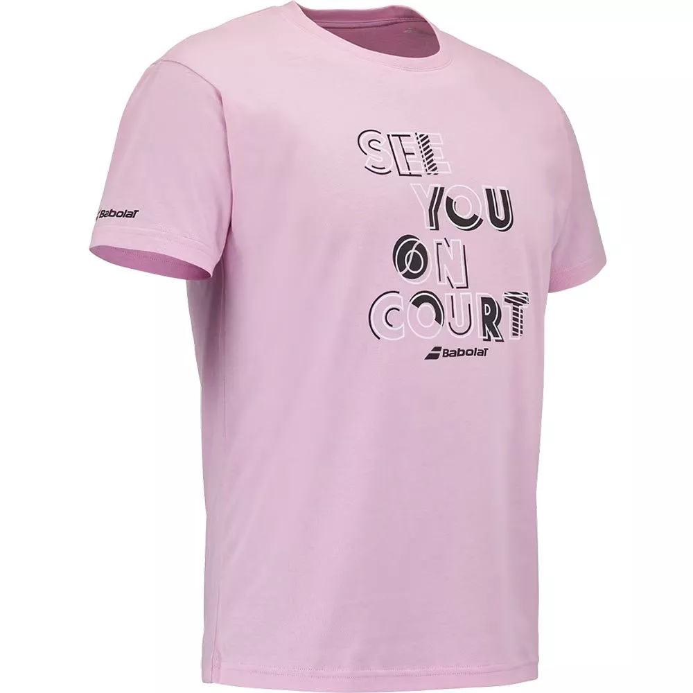 T-Shirt Babolat Exercise Message Rose