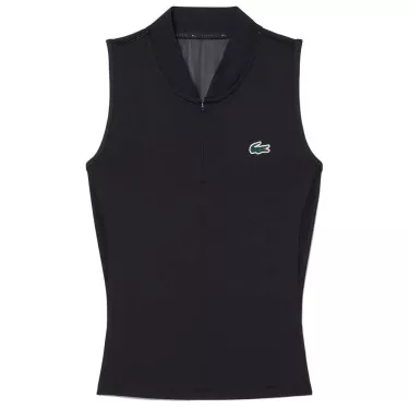 Polo Lacoste Tennis Femme Sans Manche Noir