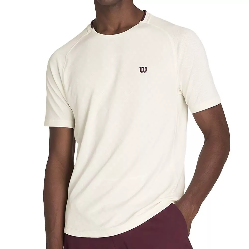 T-shirt Wilson Serve Out Homme Blanc cassé