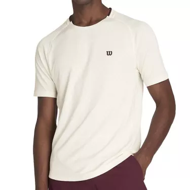 T-shirt Wilson Serve Out Homme Blanc cassé